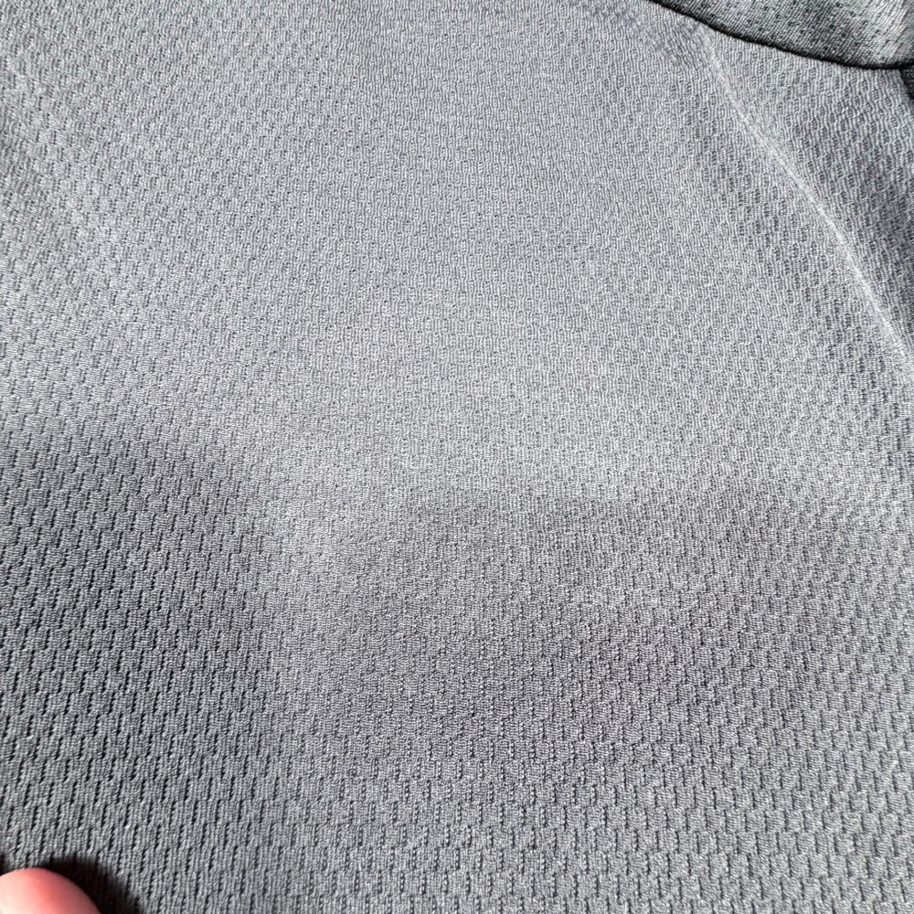 Adidas Mens Small Gray Textured Mesh Pullover Hoodie Zipper Chest Pocket Outdoor - Picture 7 of 11